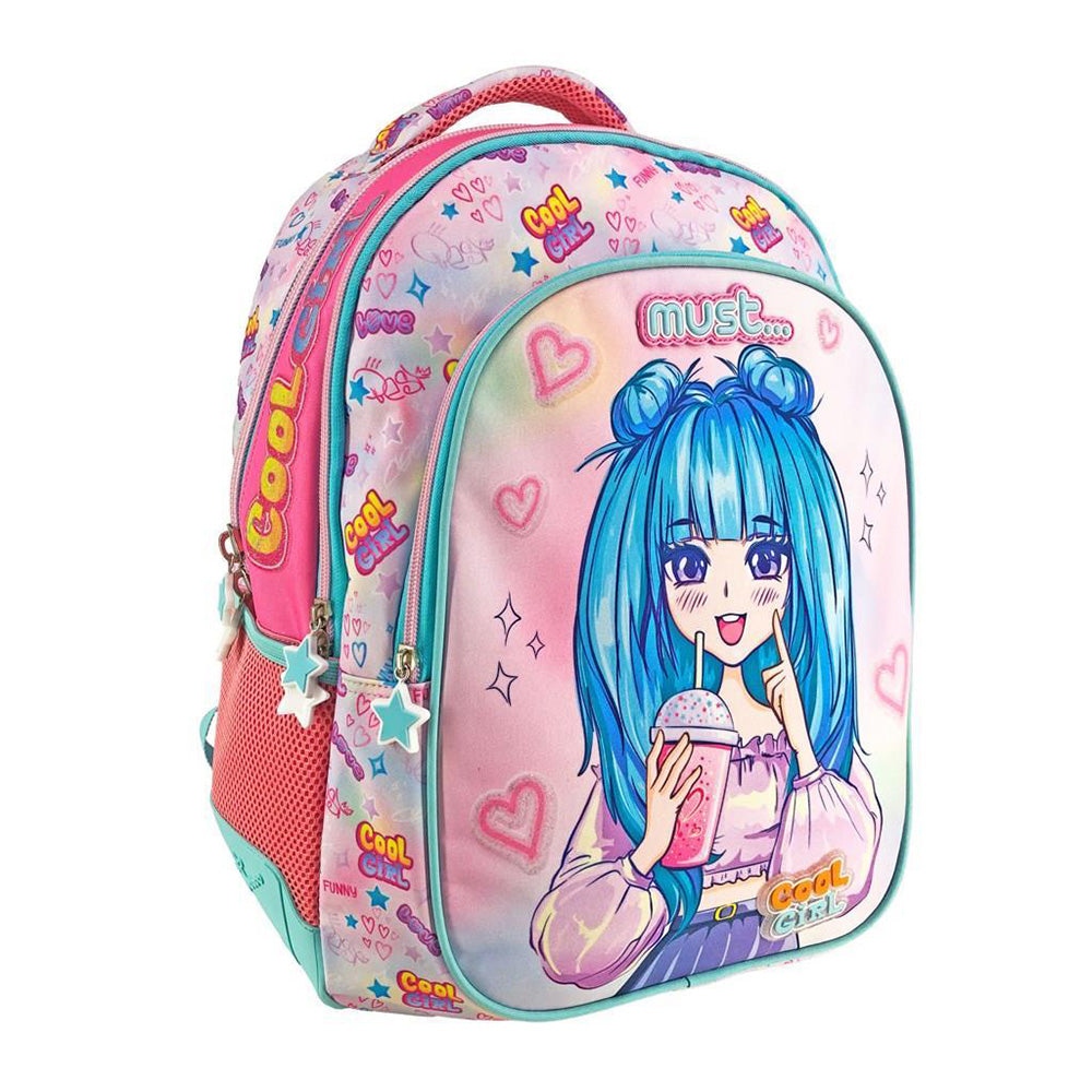 Must Cool Girl Τσάντα Δημοτικού 3 Θέσεων