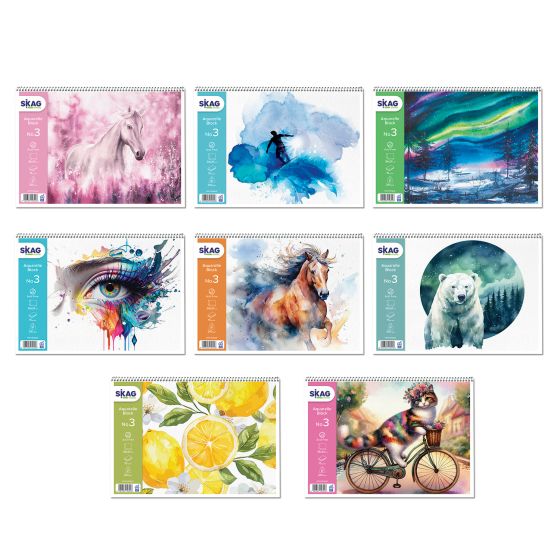 SKAG Μπλοκ Ακουαρέλλας (Εποχές) 24x34cm ΝΟ.3