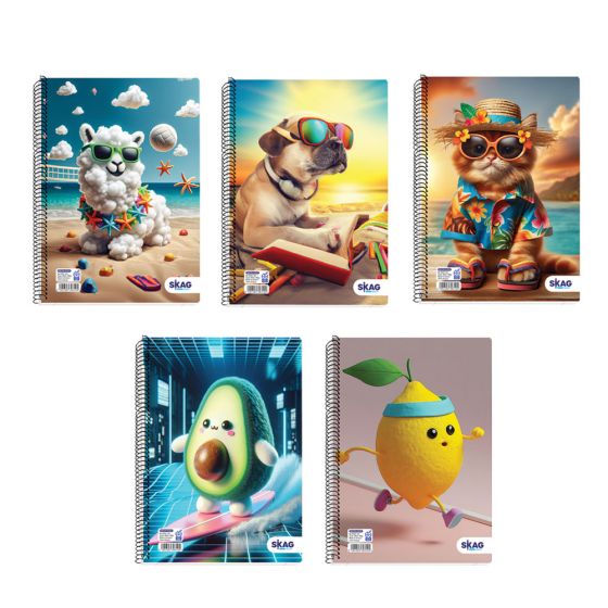 SKAG Θεματικά Τετράδια Neon Kidz A4 3ΘΕΜ