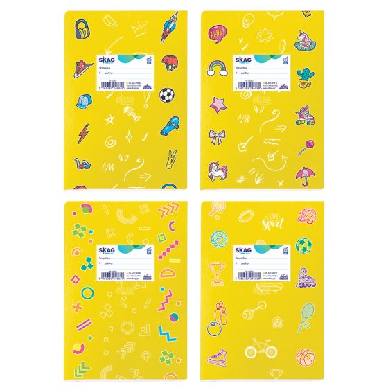 SKAG Τετράδια Πλαστικά με σχέδια 17x25 Ριγέ 50Φ 80ΓΡ