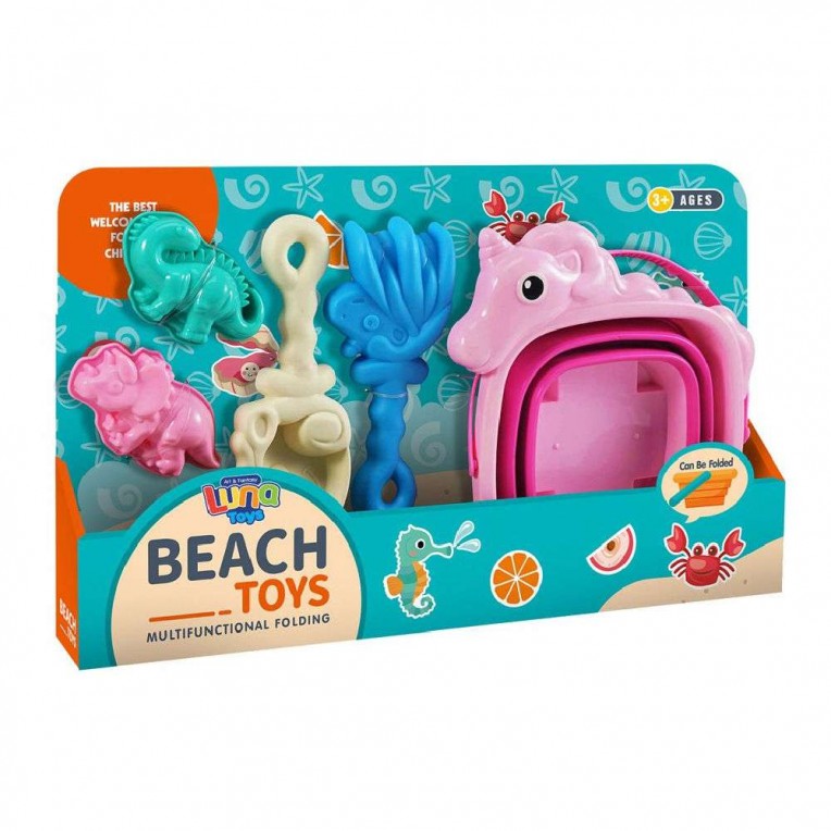 Luna Σετ Παραλίας με πτυσσόμενο κουβαδάκι - Μονόκερος