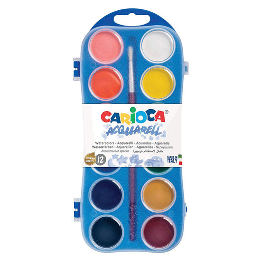 Carioca 12 Χρώματα Νερομπογιές Με Πινέλο
