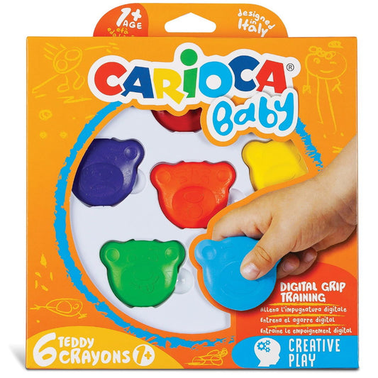 CARIOCA BABY CRAYONS 6 ΧΡΩΜΑΤΑ - ΚΗΡΟΜΠΟΓΙΕΣ TEDDY