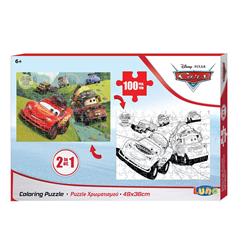 Luna Cars ΠΑΖΛ  Χρωματισμού 100pcs 2 σε 1